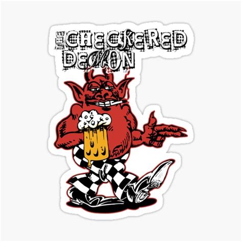 Checkered Demon Sticker For Sale By Nizamo Redbubble