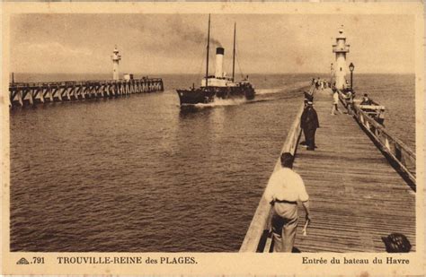 Trouville sur Mer Entree du Bateau du Havre à Trouville sur Mer Cartorum