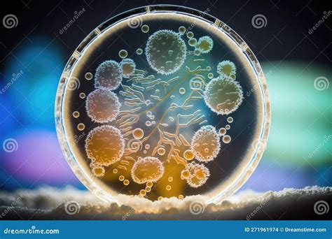 Makroaufnahme Von Bakterien In Der Petrischale Des Labors Durch