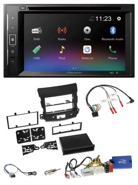 Volante Bluetooth Pioneer Usb Din Dab Dvd Autoradio Per Mitsubishi