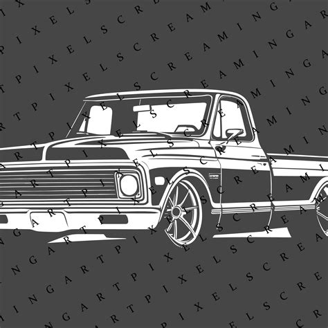 Chevy C10 Silhouette Digital File C10 Silhouette Chevy Truck Png And