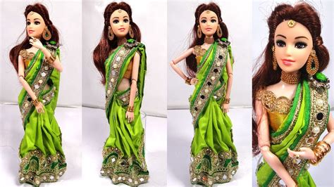 Barbie In Party Wear Saree How To Make Party Wear Dresses For Barbie