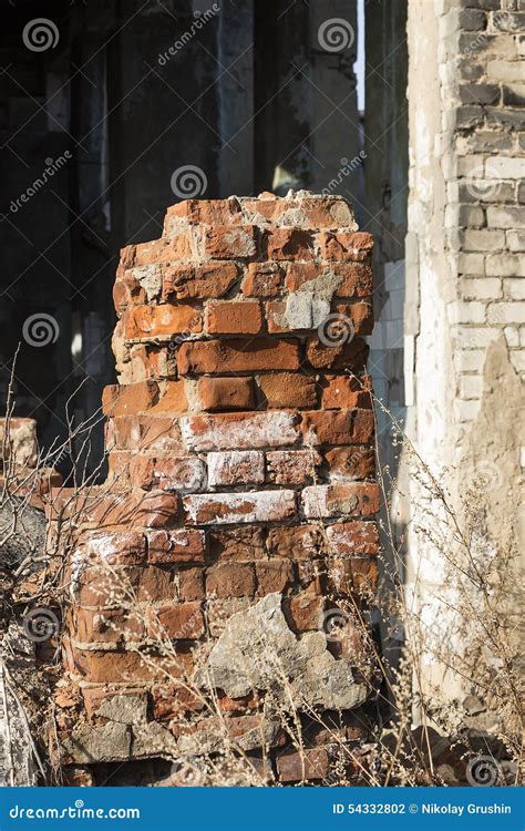 A Fragment Of The Destroyed Brick Building Stock Photo Image Of