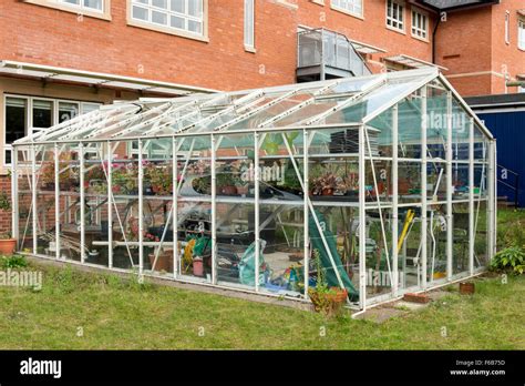 Large glass house in garden, Reading, Berkshire, England, United ...