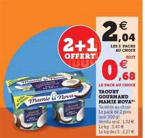 Promo Yaourt Gourmand Mamie Nova Chez Hyper U