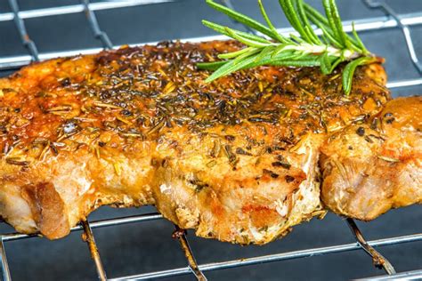 Roasted Pork Neck On Barbecue Stock Image Image Of Brown Rosemary