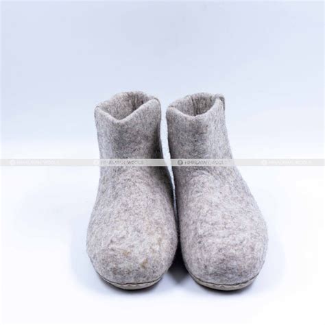 Light Grey Felt Ankle Boots Himalayan Wools