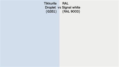 Tikkurila Droplet G Vs Ral Signal White Ral Side By Side