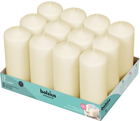 Bolsius Ivory Pillar Candles 12 Pack Unscented 2 75x6 60 Decor