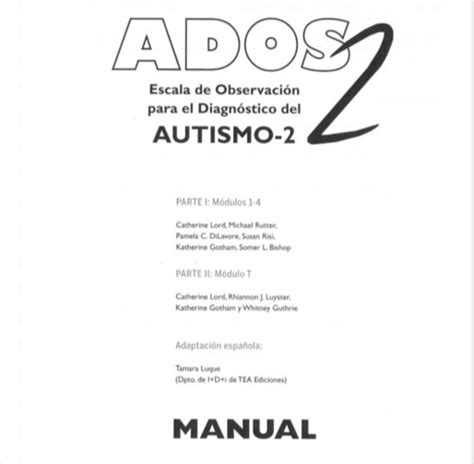 Test Ados 2 Escala Observación Diagnóstico Autismo Promo Test Shop Pro