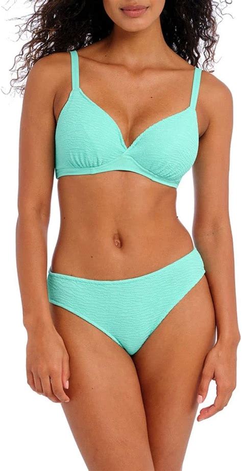 Amazon Freya Ibiza Waves Underwire Plunge Bikini Top Frozen UK 34F