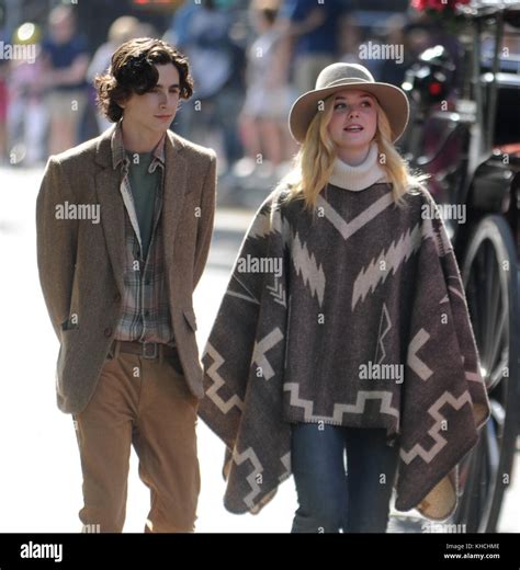 New York Ny September 26 Actress Elle Fanning And Timothée Chalamet