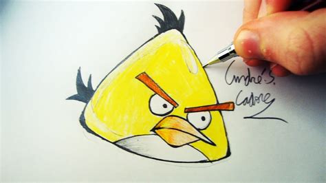 Como Desenhar Um Yellow Bird Angry Birds How To Draw Yellow Bird