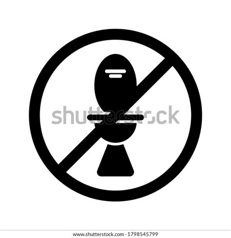 No Toilet Bathroom Icon Vector Illustration Stock Vector Royalty Free