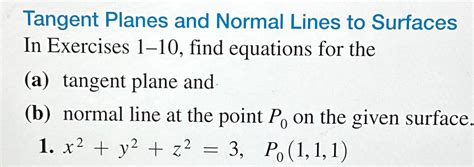 Solved Tangent Planes And Normal Lines To Surfaces In Chegg