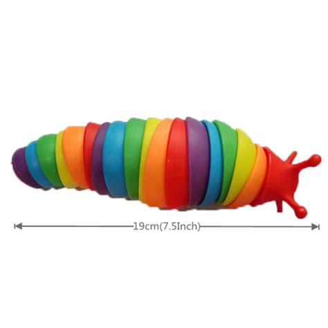 Slug Caterpillar Fidget Toy Squirming Worm Sensory Rainbow Montessori