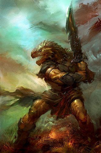 Female Dragonborn Barbarianfighter Fantasy Races Fantasy Warrior