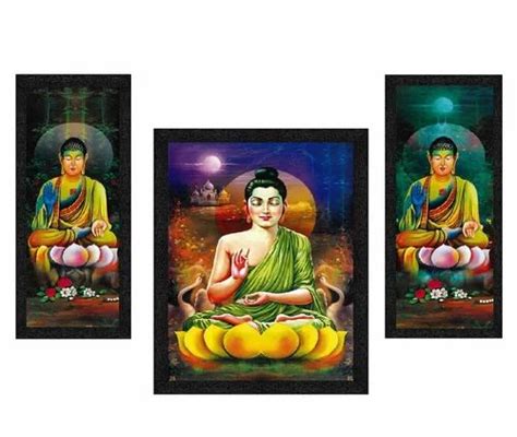 Religious Uv Texutred With Frame Buddha Wall Painting, Size: 14 X 24 Inch at Rs 299 in Jaipur