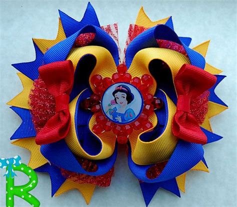 Snow White Hair Bow Boutique Layered Bow By Roshelysbowtique