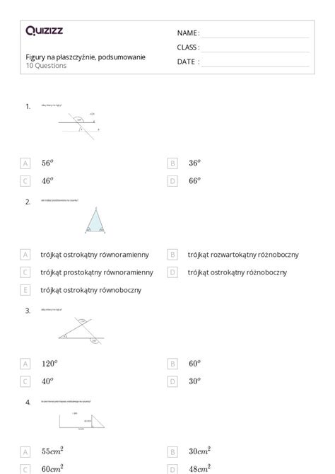 Ponad 50 Figury Na Płaszczyźnie Arkuszy Roboczych Dla Klasa 6 W Quizizz