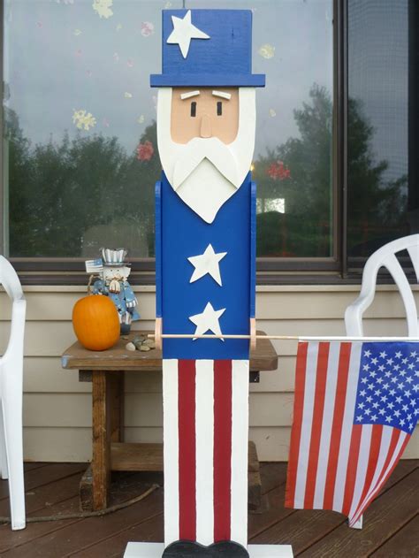 Uncle Sam Flag Holder I Made From 2x6 And Plywood Drew Freehand From