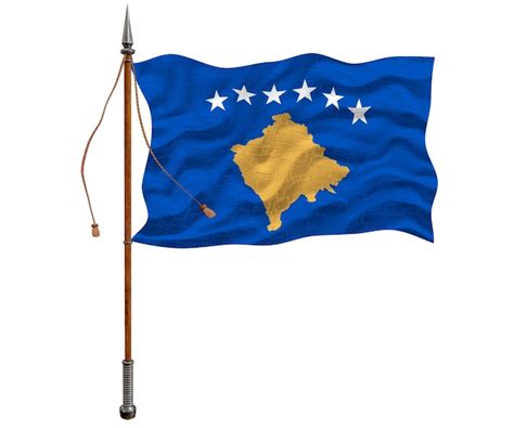 Fondo De La Bandera Nacional De Kosovo Con La Bandera De Kosovo Foto