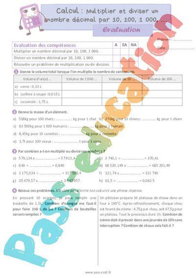 Multiplier Et Diviser Un Nombre D Cimal Par Valuation