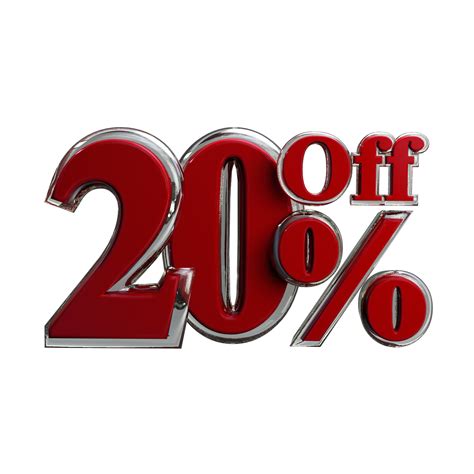 Promotion 20 Percent Off 3d Render 11704579 Png