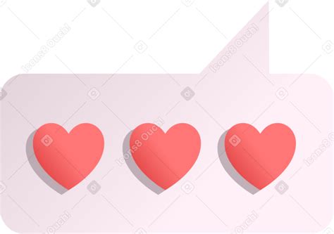 Speech Bubble And Three Hearts Illustration In Png Svg