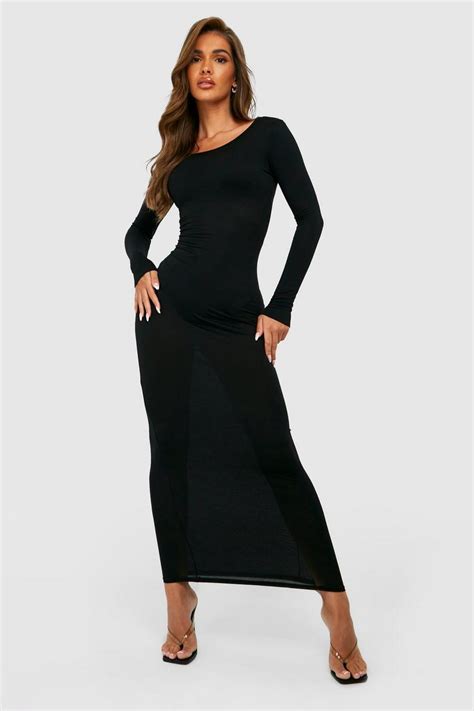 Long Sleeve Scoop Neck Maxi Dress Boohoo Uk