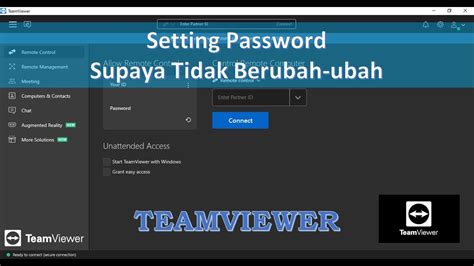 Cara Setting Password Teamviewer Agar Tidak Berubah Youtube