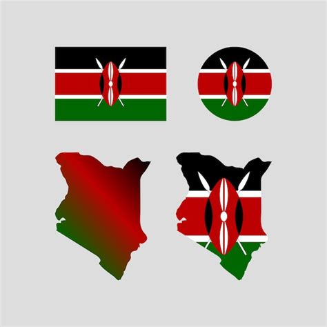 Premium Vector Kenya National Map And Flag Vectors Set