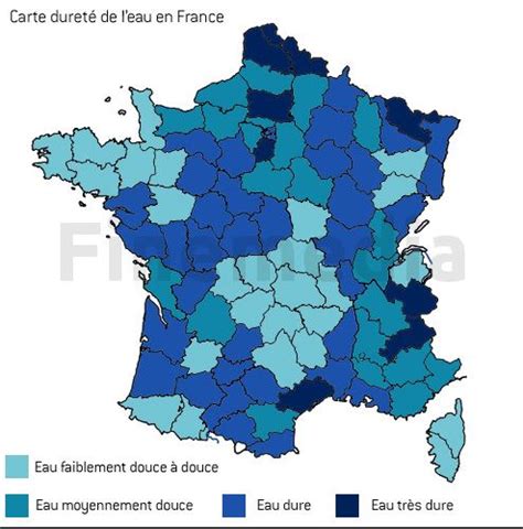 Carte de dureté de l eau en France Arclim