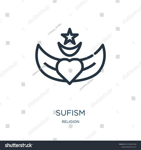 Sufism Thin Line Icon Islamic Insignia Stock Vector (Royalty Free ...