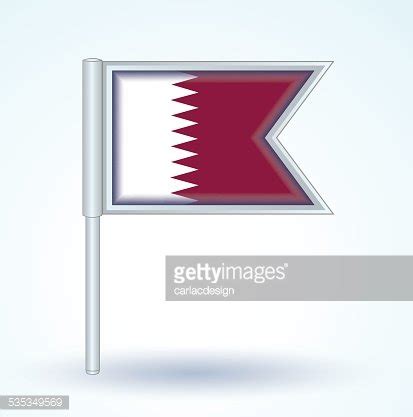 Flag Of Qatar Vector Illustration Stock Clipart Royalty Free