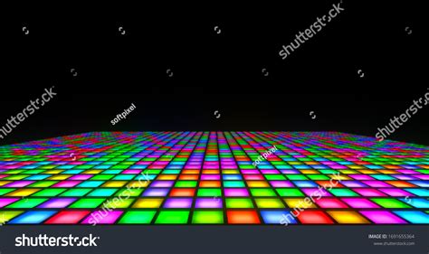 Glowing Colorful Disco Dance Floor Tiles Stock Illustration 1691655364 ...