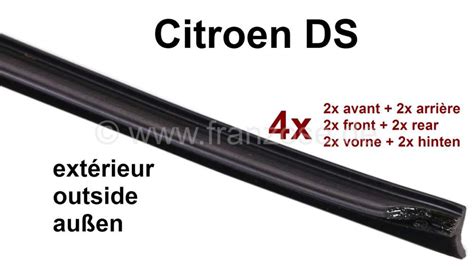 lèche vitre extérieur Citroën DS jeu de 4 joints pour les glaces de