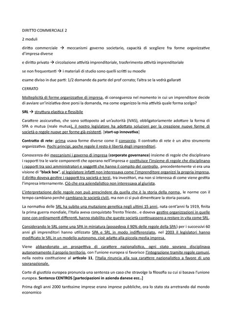Diritto Commerciale: 2 1