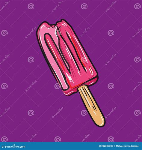 Illustration Of Pink Ice Cream Popsicles Dessert For Your Ideas Stock