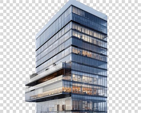 premium photo modern glass building tower  transparent background