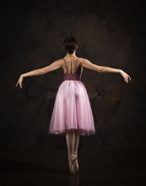 Una Ragazza Elegante Con Una Gonna Rosa E Una Top Beige Ballerina