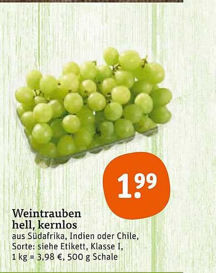 Weintrauben Hell Kernlos Angebot Bei Tegut