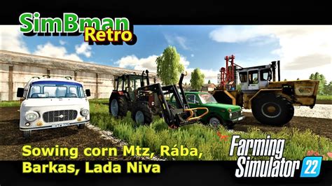 Sowing corn Mtz Rába Barkas Lada Niva Farming Simulator 22 FS22