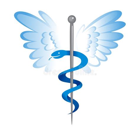 Medizinisches Zeichenlogo Des Caduceus Vektor Abbildung Illustration