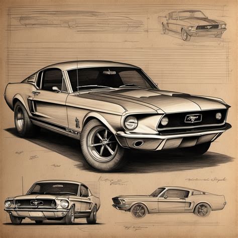 Ford Mustang Drawings In Pencil