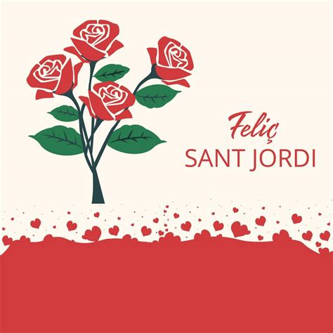 Sant Jordi Bandera Con Flores 21583184 Vector En Vecteezy