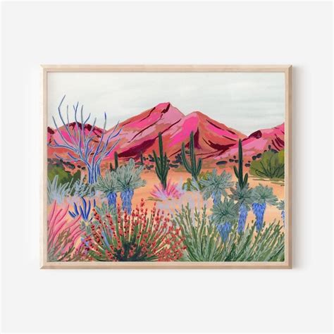 Colorful Desert, California Desert, Colorful Landscape Art, Desert Art Print, Colorful Travel ...