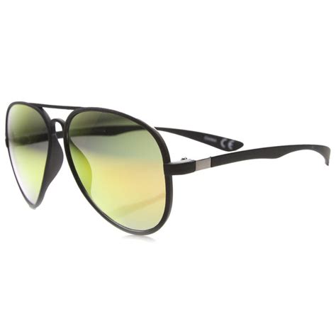 Large Retro Flash Revo Lens Aviator Sunglasses Zerouv