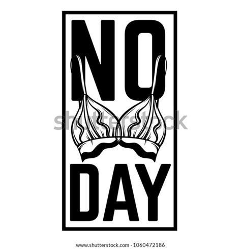 No Bra Day Vector Placard Hand Stock Vector Royalty Free