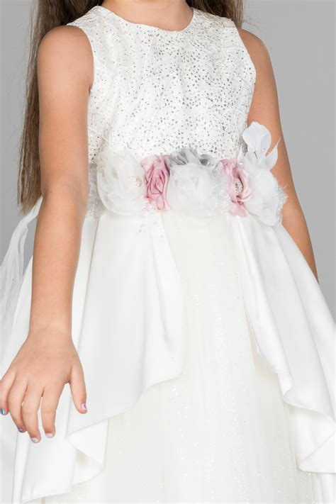 Abendkleid F R Kinder Vorne Kurz Hinten Lang Satin Puder Abo